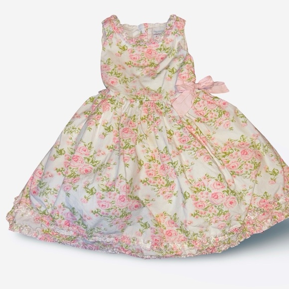 Polly & Friends Girls Pink Multi-Layered Tulle Floral Dress Size 5 - Picture 1 of 7
